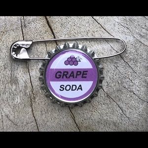 Grape Soda safety pin bottle cap